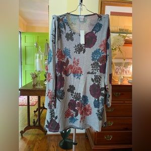 Chicos NWT never worn long sleeve print Dress SZ Chicos 2=Medium. Amazing fabric